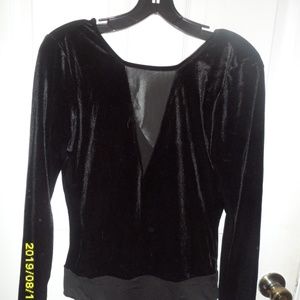 Shinestar Black velvet body suite